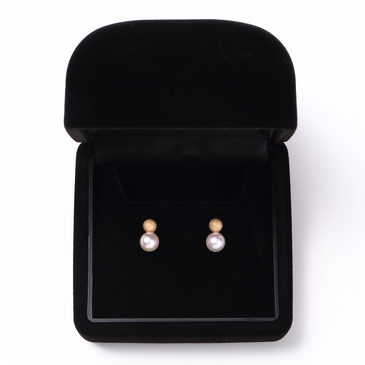 OKKO Akoya Seawater Japan Pearl K18 Gold Snowball Earrings - Women Small Ear Stud Diamond Earring