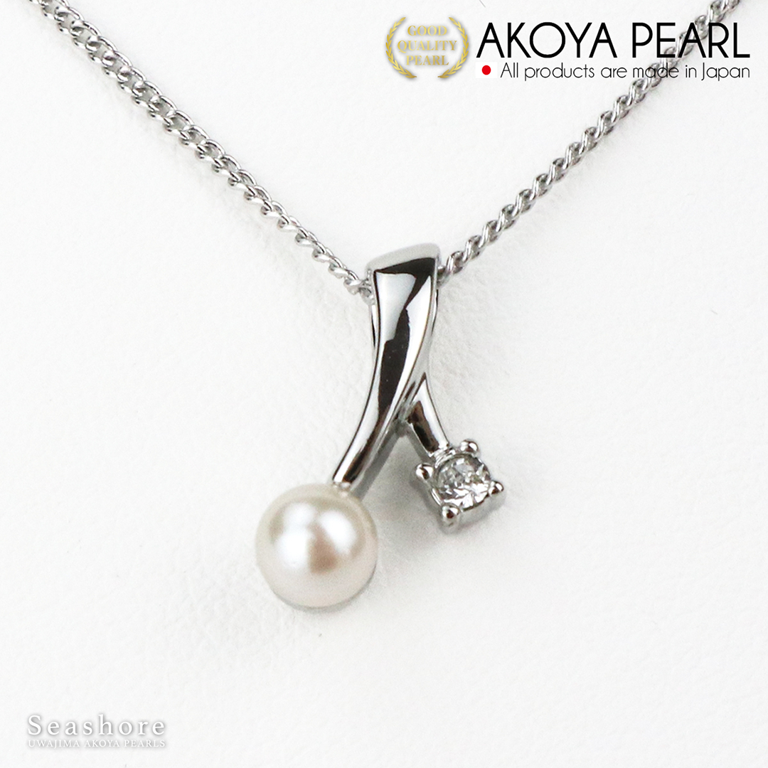 Akoya Seawater Pearl Moon & Star Pendant - Women Luxury Natural Silver Chain, Wedding Engagement