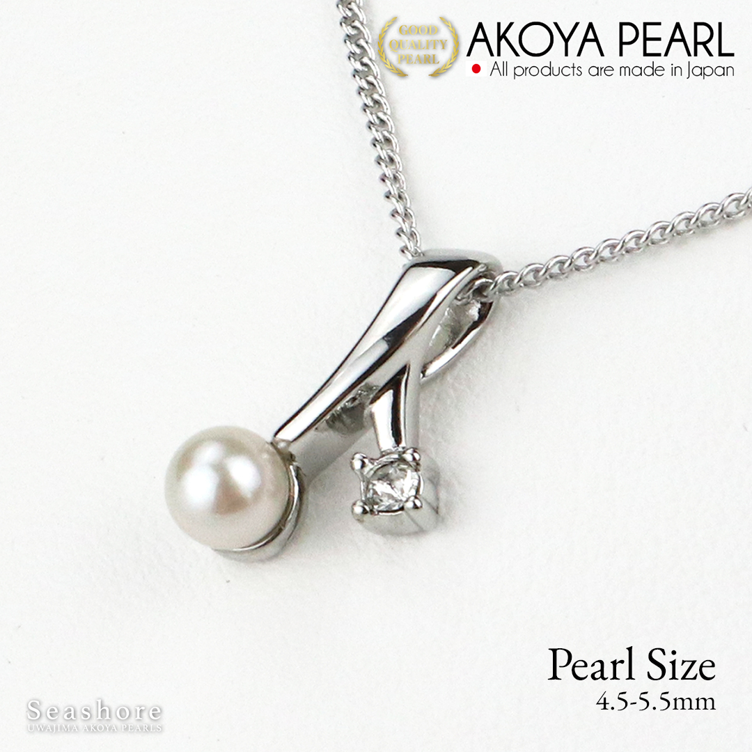 Akoya Seawater Pearl Moon & Star Pendant - Women Luxury Natural Silver Chain, Wedding Engagement