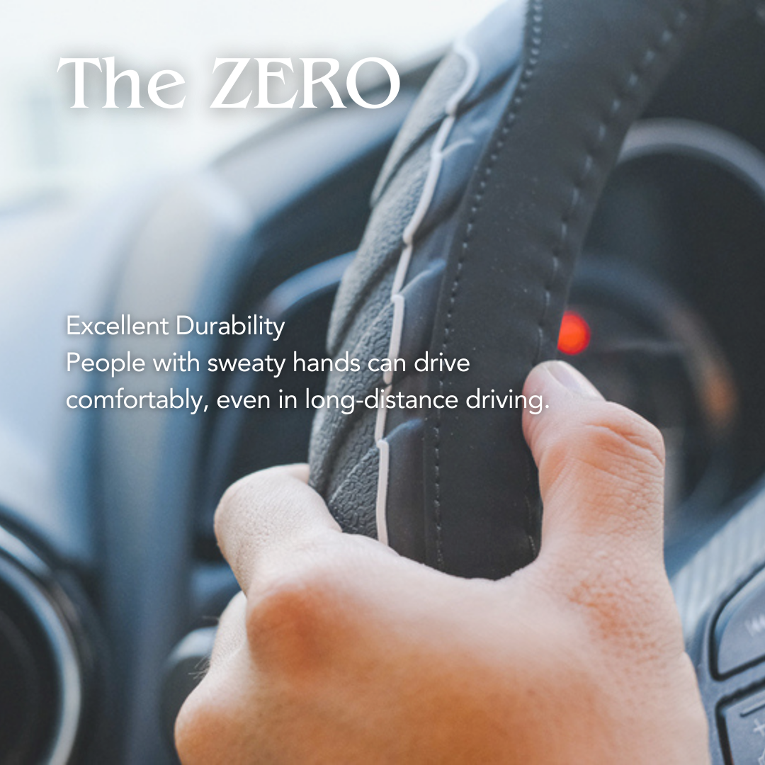 The Zero Premium Leather Car Steering Wheel Cover - Durable, Anti Slip, Skid, Wear Resistant, 37cm