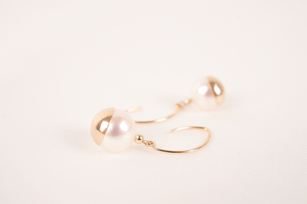 RAET Akoya Baroque Seawater Japan Pearl K10 Gold Earrings - Women Small Ear Stud Earring Wedding
