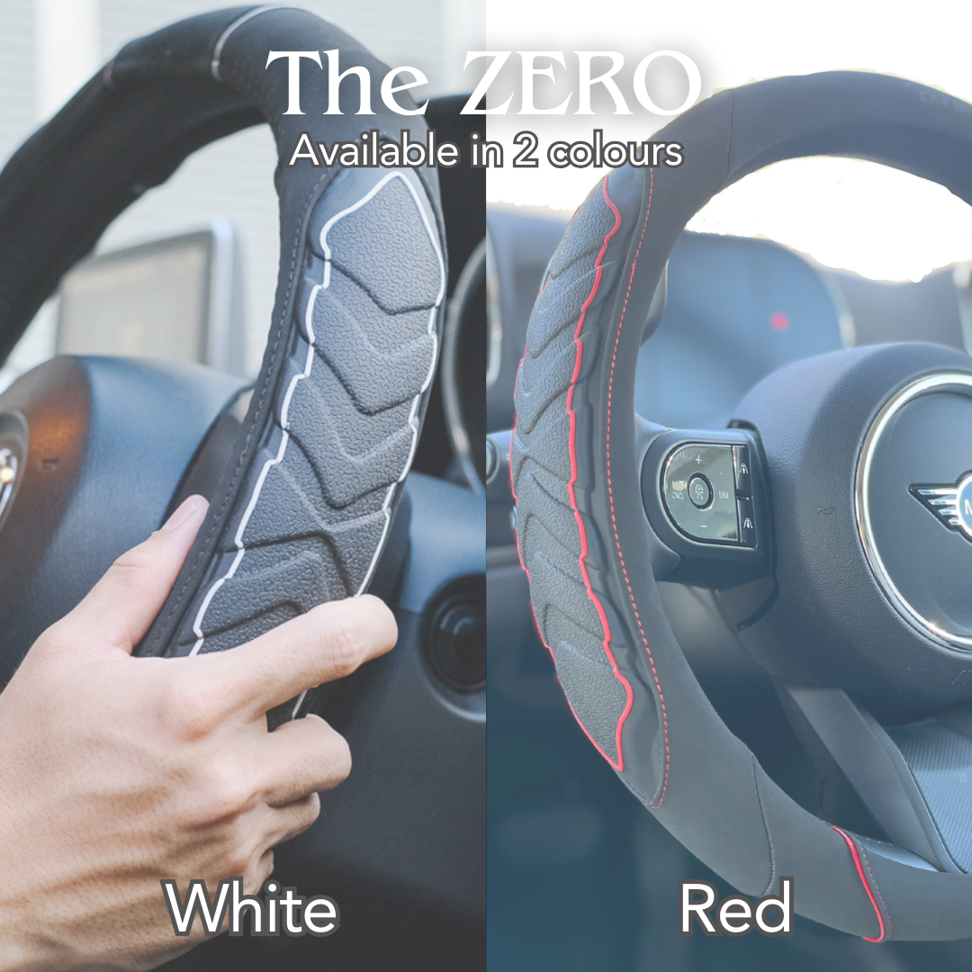 The Zero Premium Leather Car Steering Wheel Cover - Durable, Anti Slip, Skid, Wear Resistant, 37cm
