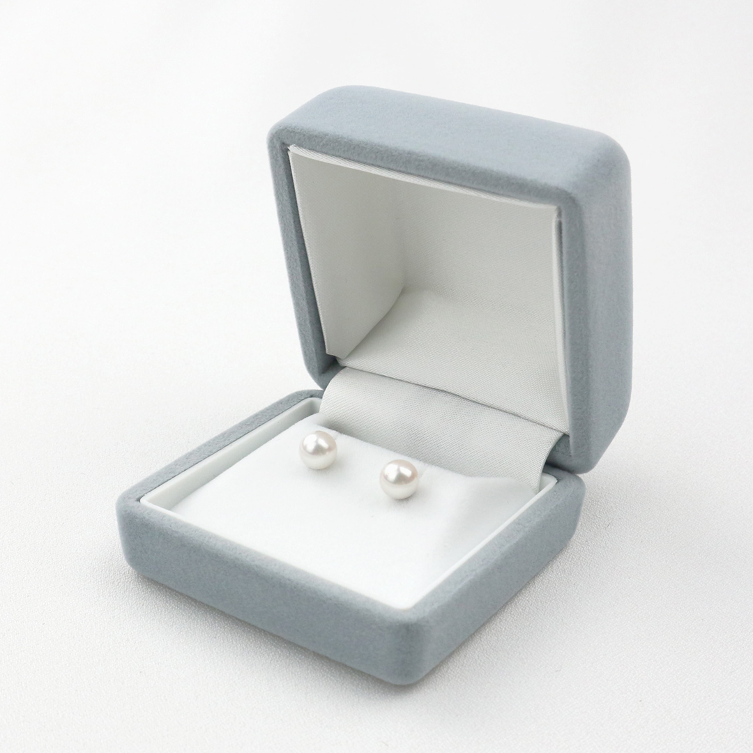 Akoya Seawater Pearl Earrings - Women K14 White/K18 Gold Small Ear Stud Earring, Wedding Engagement