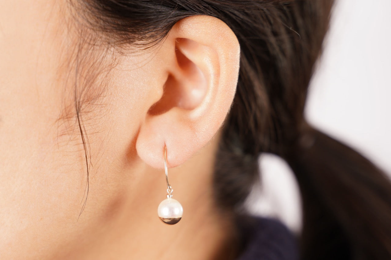 RAET Akoya Baroque Seawater Japan Pearl K10 Gold Earrings - Women Small Ear Stud Earring Wedding