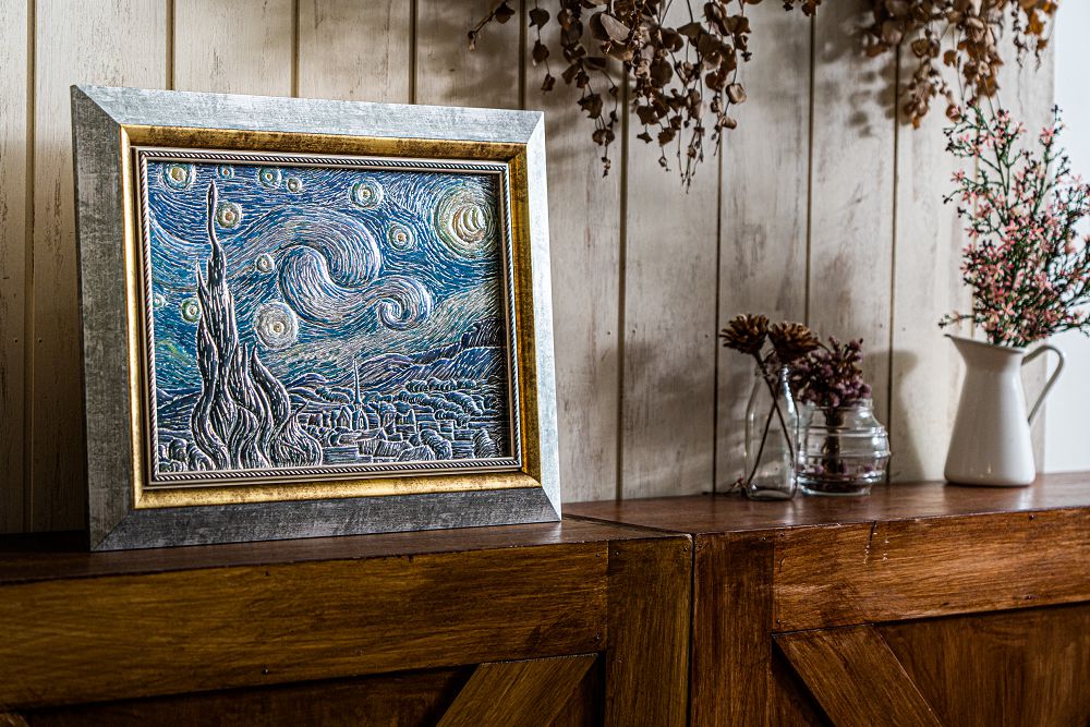 Van Gogh "Starry Night" Luminescent Relief Puzzle by Backer World (Ready Stock)