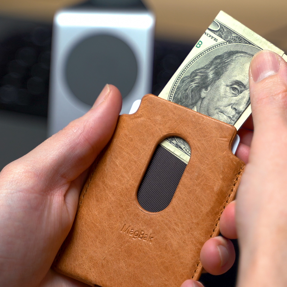 Magbak Wallet Stand | | Ultra-strong Magnetic + RFID Protection Premium Leather Wallet (iPhone 15 & below series)