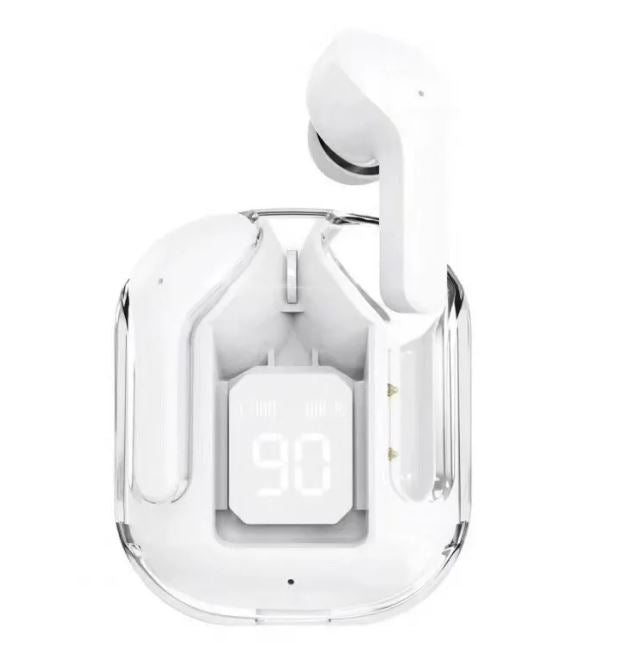 *Member Exclusive Offer* High Aesthetic Transparent Wireless Bluetooth Earphones (White)
