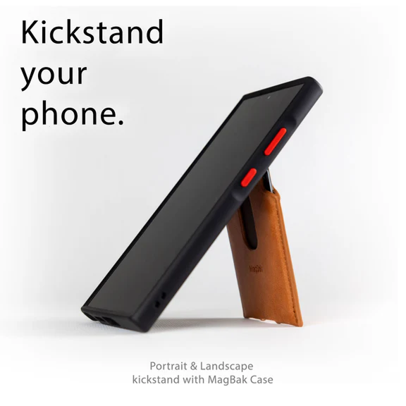 Magbak Wallet Stand | | Ultra-strong Magnetic + RFID Protection Premium Leather Wallet (iPhone 15 & below series)
