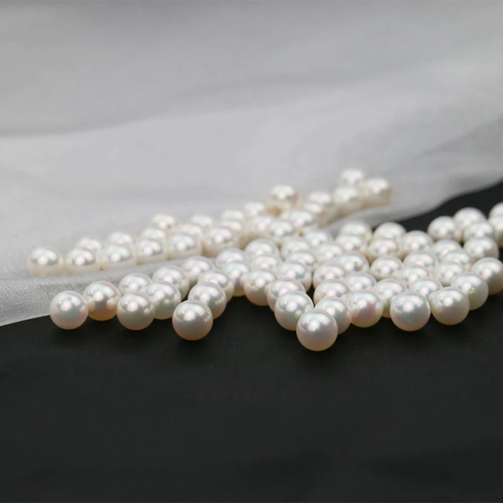 Akoya Seawater 6 Pearls Necklace - Women Elegant Luxury Natural SV925 Silver Chain Pendant, Wedding