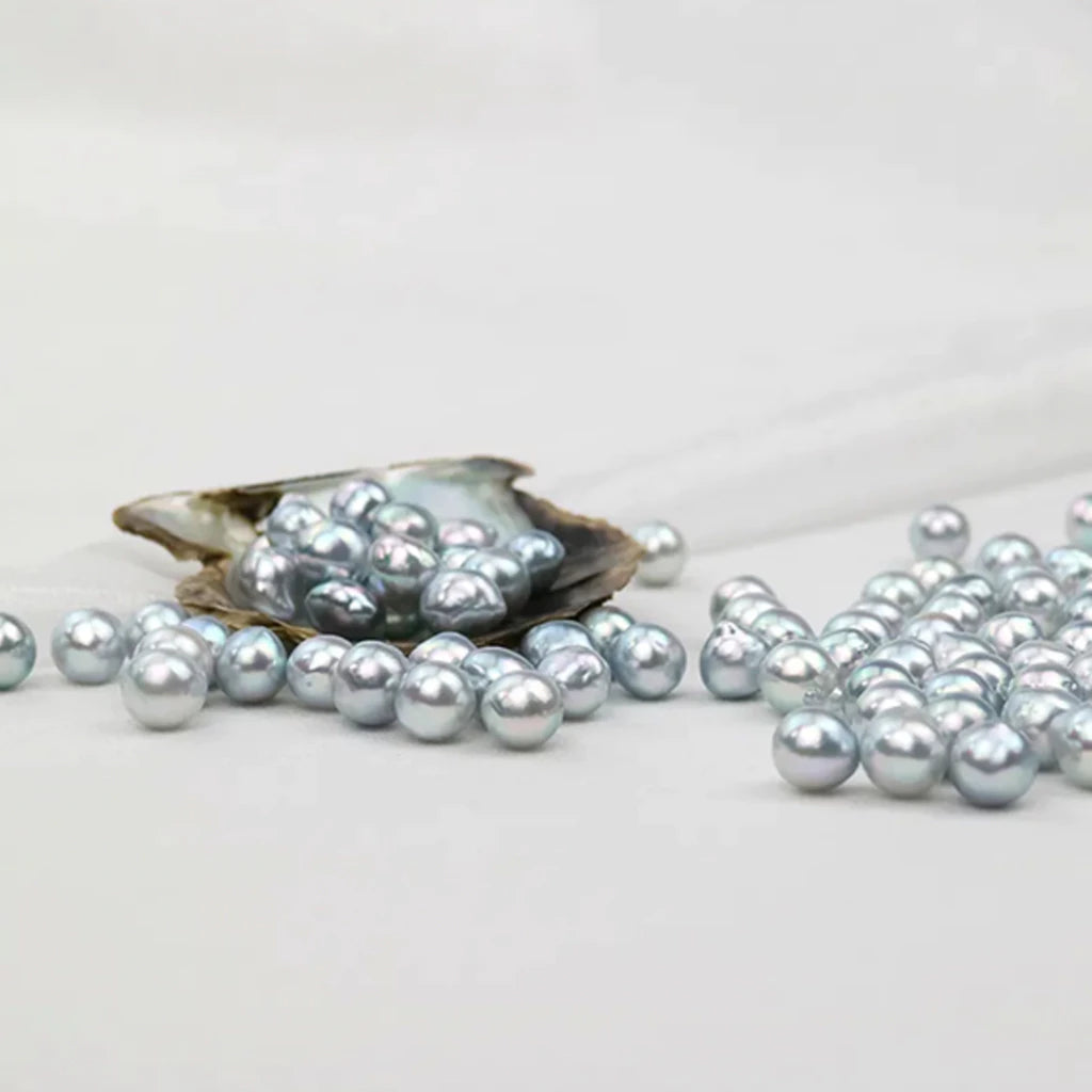 Akoya Seawater Pearl Moon & Star Pendant - Women Luxury Natural Silver Chain, Wedding Engagement