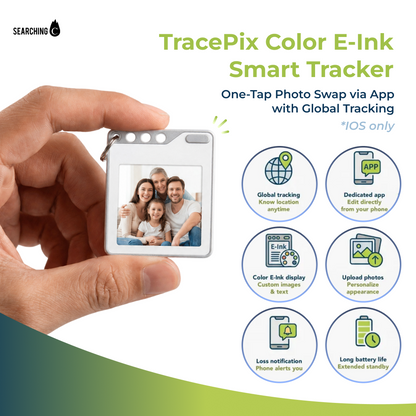 TracePix - Color E-Ink Smart Tracker Card Keychain | One-Tap Photo Swap via App x Global Tracking (iOS Only) *Pre-Order Exclusive Discount*