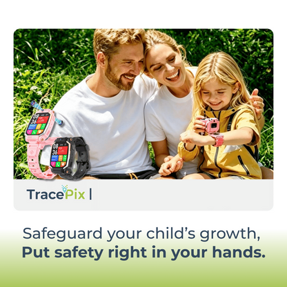 TracePix - Flippable All-in-One Children Smartwatch, 2 colors - Black & Pink, IP54 Water-proof, Remote Control *Pre-Order Exclusive Discount*