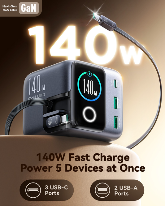 JOYROOM PODIX | 140W, 5-Port Desktop GaN Charger
