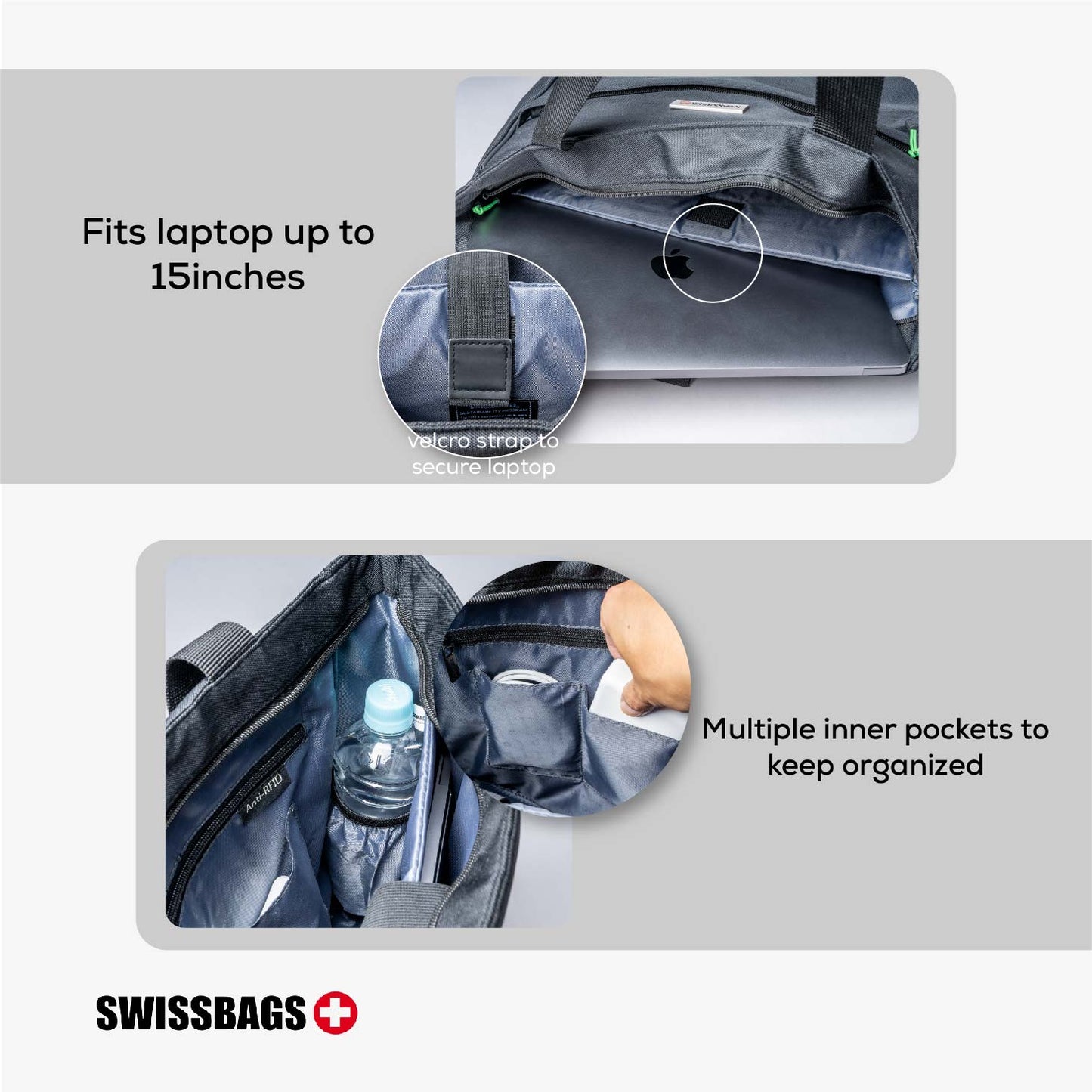 SWISSBAGS | Tote Shoulder Bag |  Super Lightweight Tote Bag Perfect for Everyday Use!