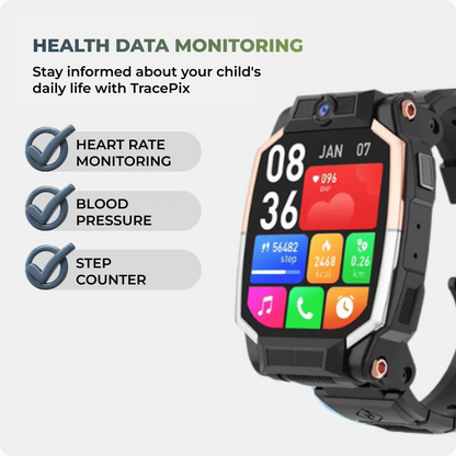 TracePix - Flippable All-in-One Children Smartwatch, 2 colors - Black & Pink, IP54 Water-proof, Remote Control *Pre-Order Exclusive Discount*
