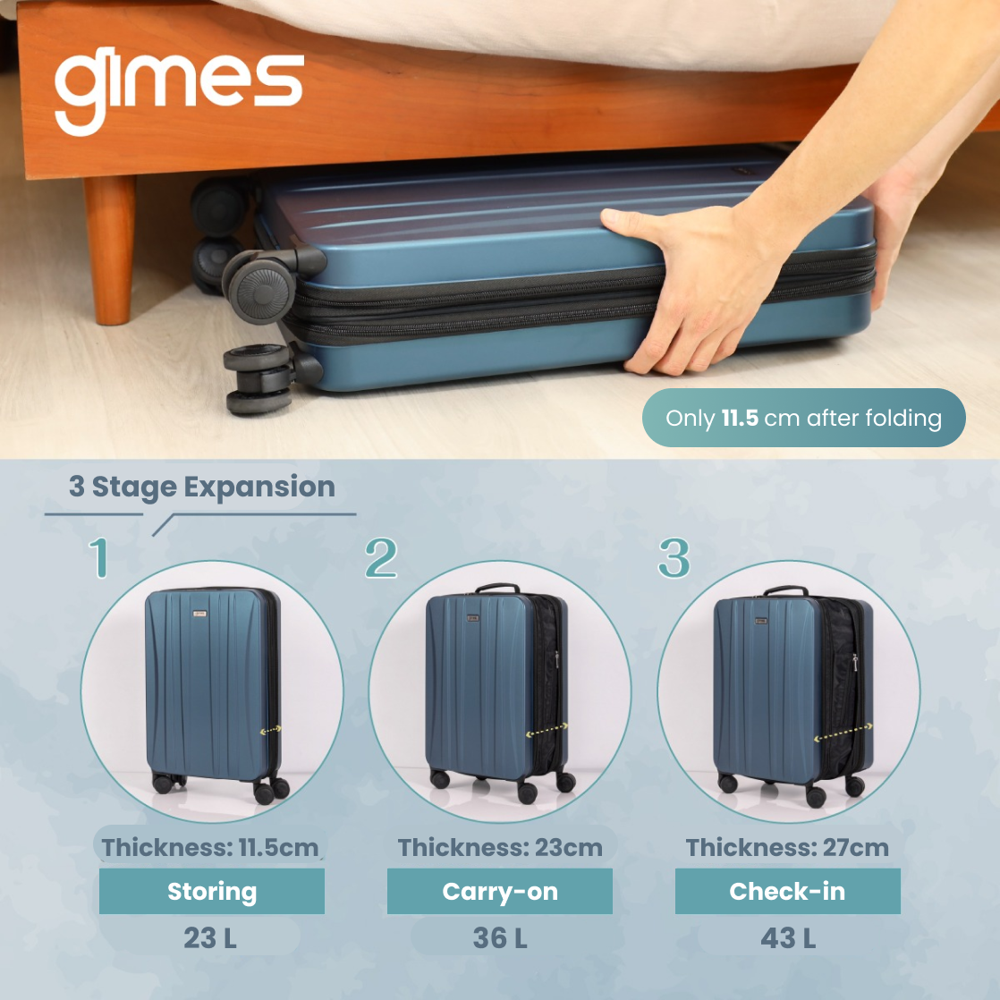 *NEW* gimes | Three-Stage Foldable Suitcase