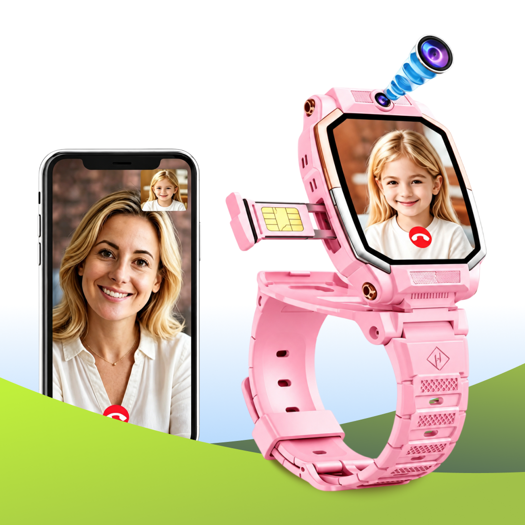 TracePix - Flippable All-in-One Children Smartwatch, 2 colors - Black & Pink, IP54 Water-proof, Remote Control *Pre-Order Exclusive Discount*