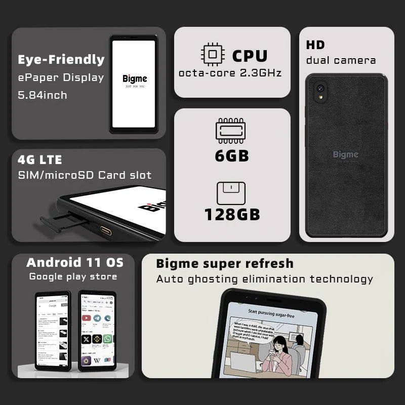 Bigme Hibreak Full-Color E-Ink Smartphone – International Version