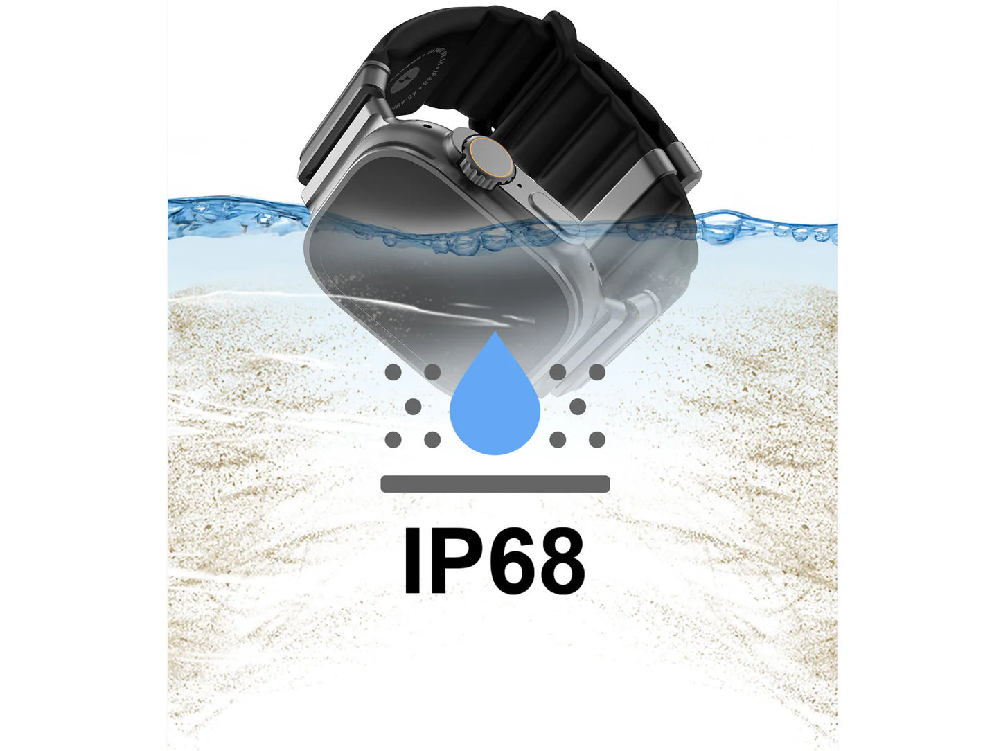 EnergyLink, 1-Step Magnetic Attachment & Charging. Compatible with Apple Watch Band 42-49mm & IP68 Waterproof