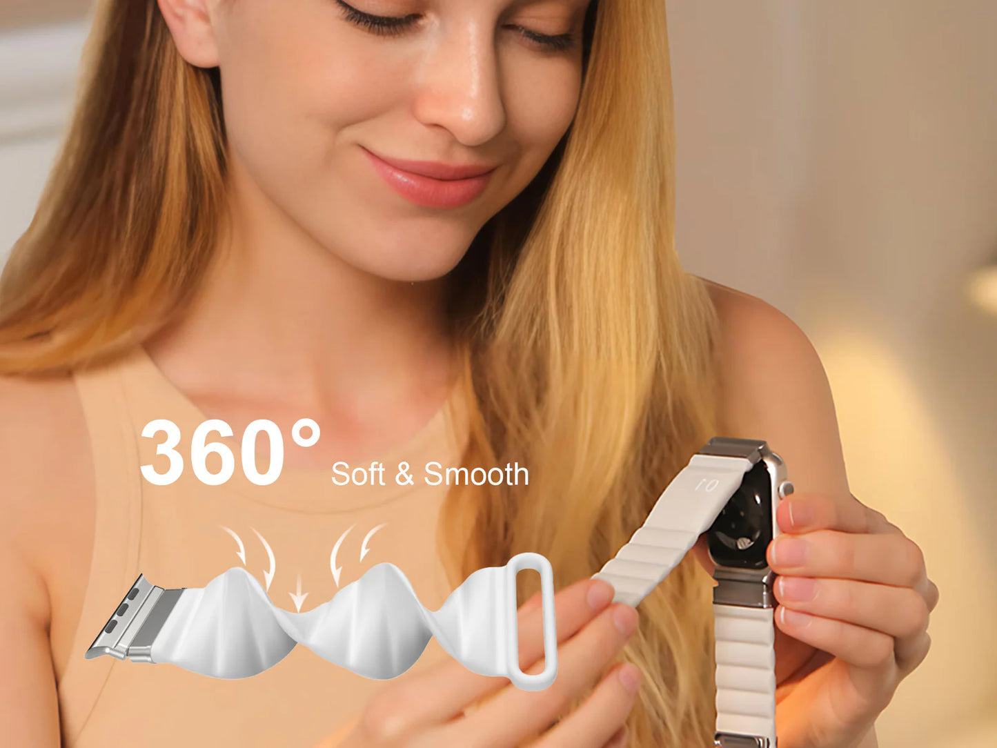 EnergyLink, 1-Step Magnetic Attachment & Charging. Compatible with Apple Watch Band 42-49mm & IP68 Waterproof