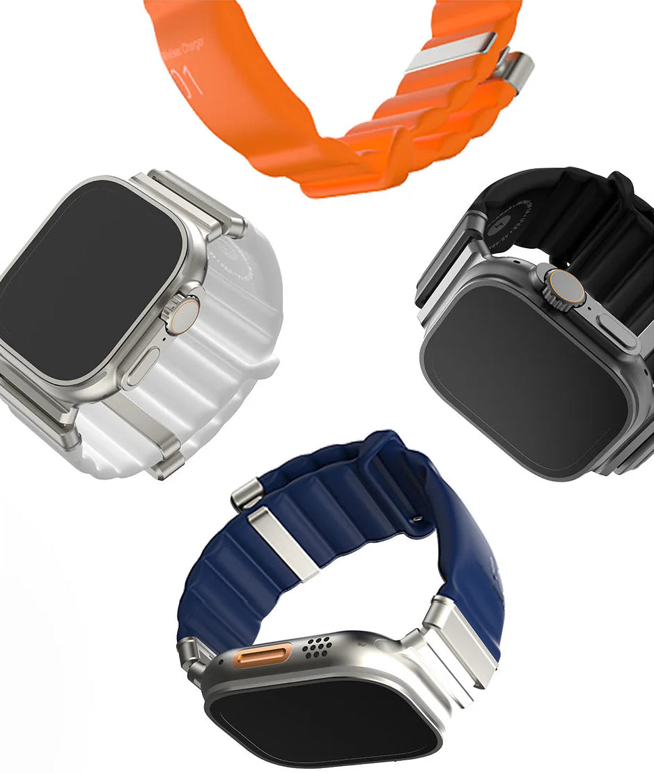 EnergyLink, 1-Step Magnetic Attachment & Charging. Compatible with Apple Watch Band 42-49mm & IP68 Waterproof