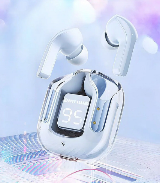 *Member Exclusive Offer* High Aesthetic Transparent Wireless Bluetooth Earphones (White)